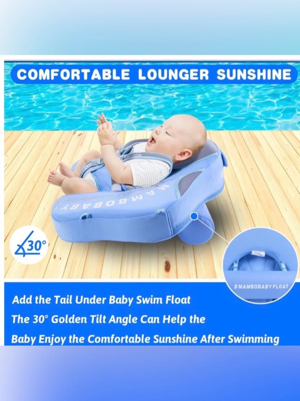 NWT - NWT - Mambobaby Float Deluxe - Blue Infant Float Toddler Float Baby Float